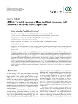 Review Article Cd44v6-Targeted Imaging of Head and Neck Squamous Cell Carcinoma: Antibody-Based Approaches