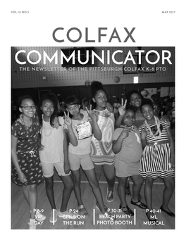 May 2017 Colfax Communicator the Newsletter of the Pittsburgh Colfax K-8 Pto