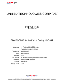 United Technologies Corp /De