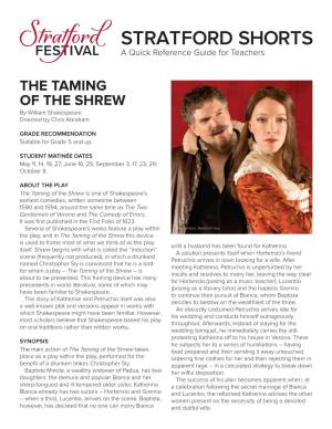 THE TAMING of the SHREW by William Shakespeare Directed by Chris Abraham