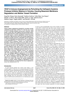 VEGF-A Induces Angiogenesis by Perturbing the Cathepsin-Cysteine