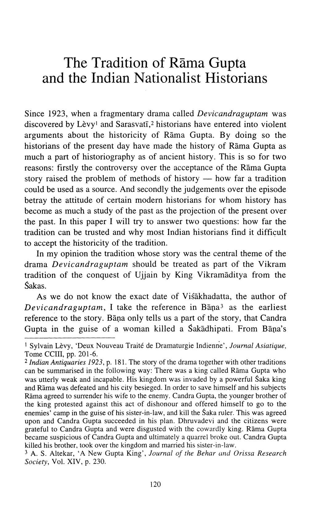 The Tradition of Rama Gupta and the Indian Nationalist Historians