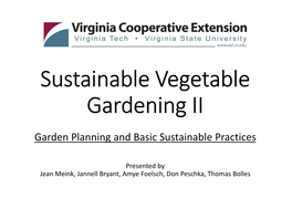 Sustainable Vegetable Gardening II