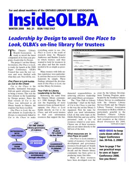 Leadership by Design to Unveil One Place to Look, OLBA's On-Line