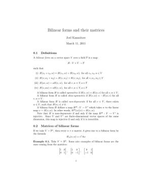 Bilinear Forms and Their Matrices