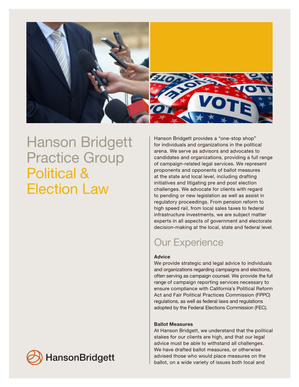 Hanson Bridgett Practice Group Political & Election
