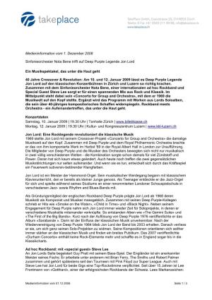 Medieninformation Vom 01.12.2008 (PDF)