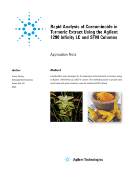 Rapid Analysis of Curcuminoids in Turmeric Extract Using the Agilent 1290 Infinity LC and STM Columns
