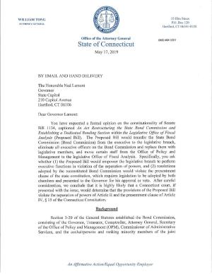 2019-02 Formal Opinion Attorney General State of Connecticut