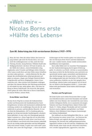 Weh Mir« – Nicolas Borns Erste »Hälfte Des Lebens«