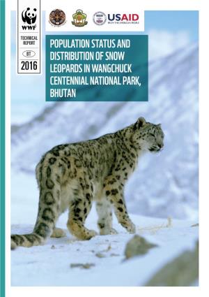 Population Status and Distribution of Snow Leopards in Wangchuck Centennial National Park, Bhutan