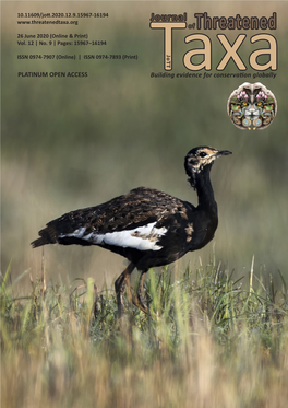 Threatenedtaxa.Org Journal Ofthreatened 26 June 2020 (Online & Print) Vol