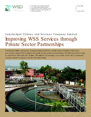 Improving WSS Services Through Private Sector Partnerships