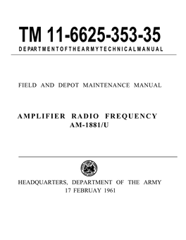 Amplifier Radio Frequency Am-1881/U