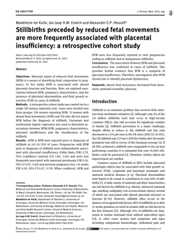 Stillbirths Preceded by Reduced Fetal Movements Are More Frequently Associated with Placental Insufficiency: a Retrospective Cohort Study