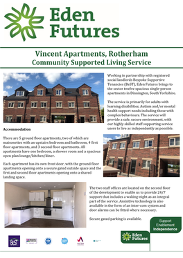 Vincent Apartments, Rotherham Community Supported Living Service
