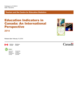 Education Indicators in Canada: an International Perspective 2014