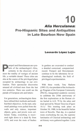 Alía Herculanea: Pre-Hispanic Sites and Antiquities in Late Bourbon New Spain
