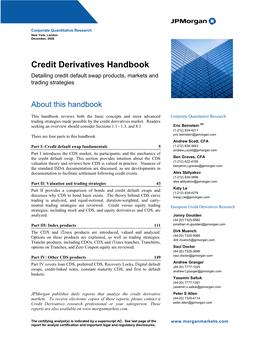 Credit Derivatives Handbook