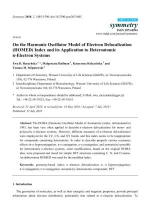 On the Harmonic Oscillator Model of Electron Delocalization (HOMED) Index and Its Application to Heteroatomic Π-Electron Systems