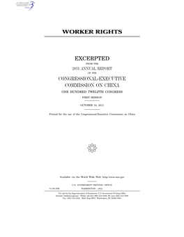 Worker Rights Excerpted Congressional-Executive
