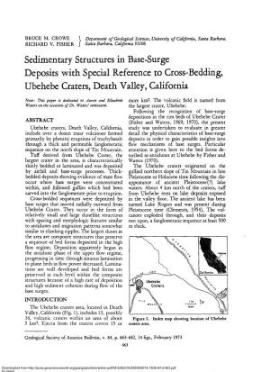 Sedimentary Structures in Base-Surge Deposits with Special Reference to Cross-Bedding, Ubehebe Craters, Death Valley, California