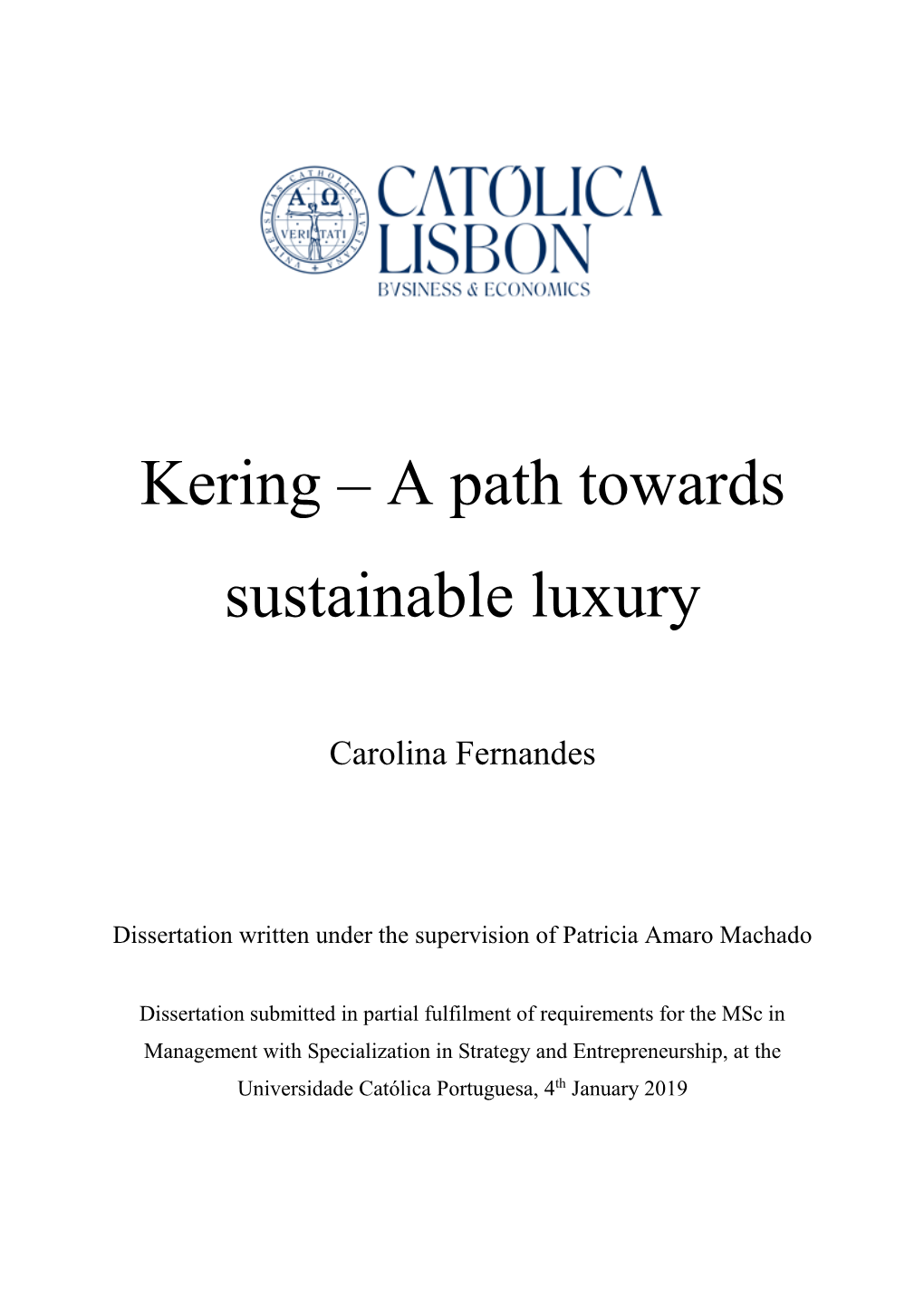 Kering – a Path Towards Sustainable Luxury