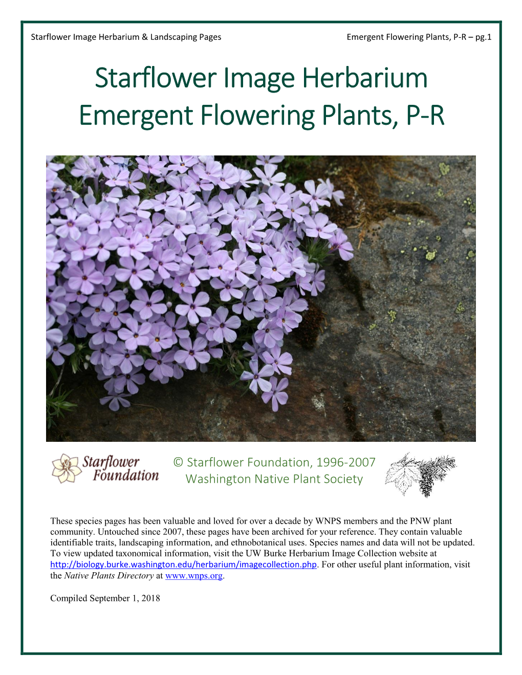 Emergent Flowering Plants, P-R – Pg.1