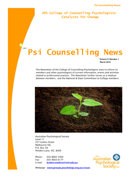 Psi Counselling News