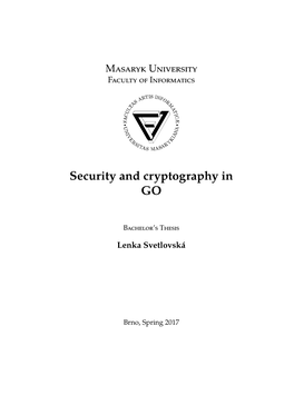 Security and Cryptography in GO