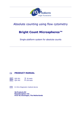 Absolute Counting Using Flow Cytometry Bright Count