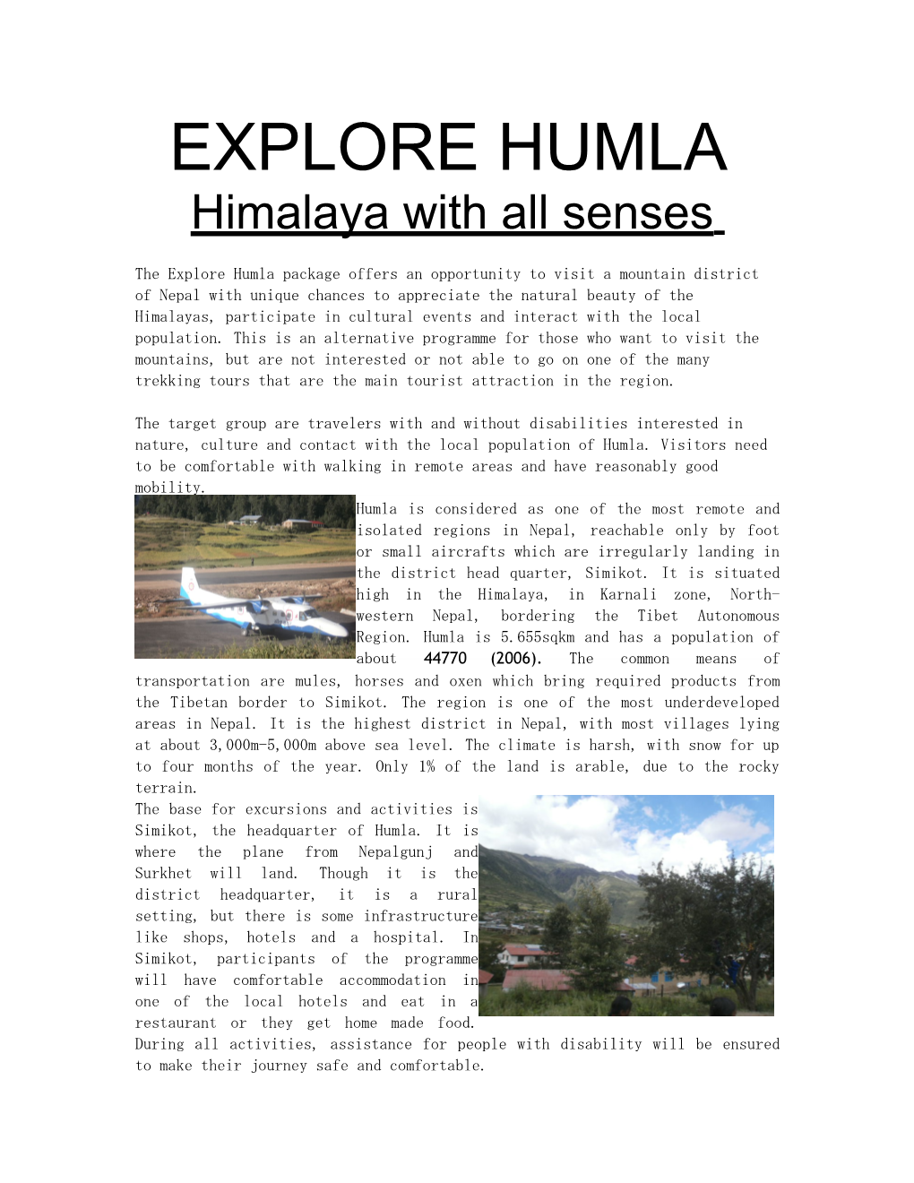 Accessible Tourism in Humla Nepal