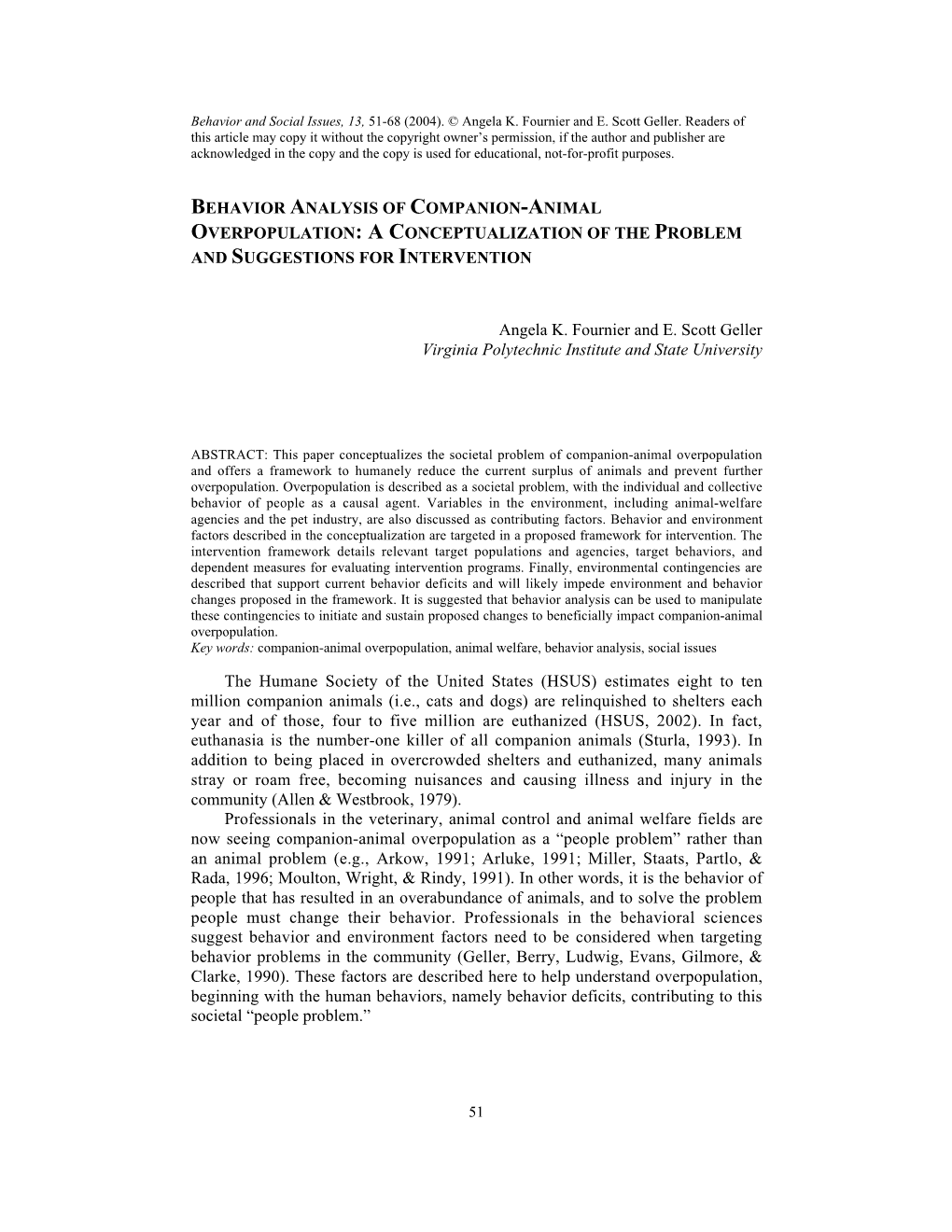 Behavior Analysis of Companion-Animal Overpopulation: a Conceptualization of the Problem and Suggestions for Intervention