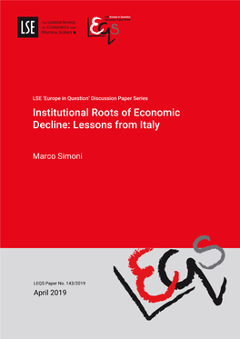 Institutional Roots of Economic Decline: Lessons from Italy