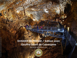DOSSIER DE PRESSE / Edition 2020 Gouffre Géant De Cabrespine
