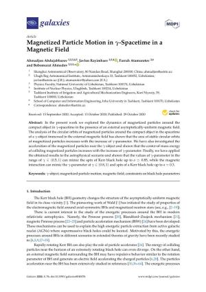 Magnetized Particle Motion in -Spacetime in a Magnetic Field
