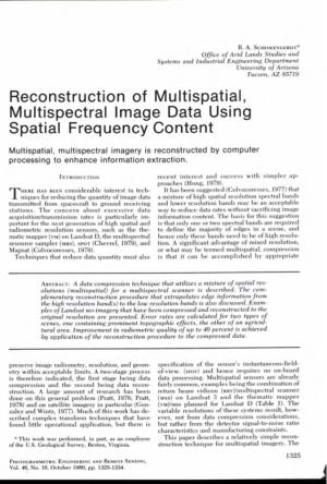 Reconstruction of Multispatial, Multispectral Image Data Using Spatial Frequency Content