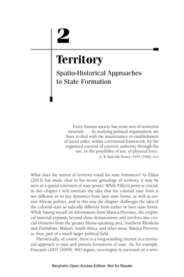 Territory Spatio-Historical Approaches to State Formation