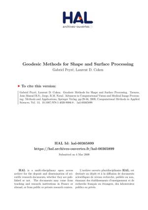 Geodesic Methods for Shape and Surface Processing Gabriel Peyré, Laurent D