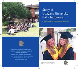 Study at Udayana University Bali - Indonesia a Guidebook for International Students