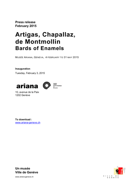 Artigas, Chapallaz, De Montmollin Bards of Enamels