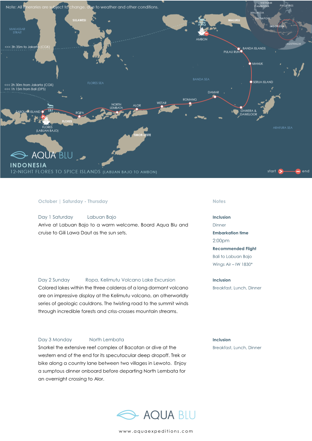 Indonesia Komodo Islands / Spice Islands / Raja Ampat