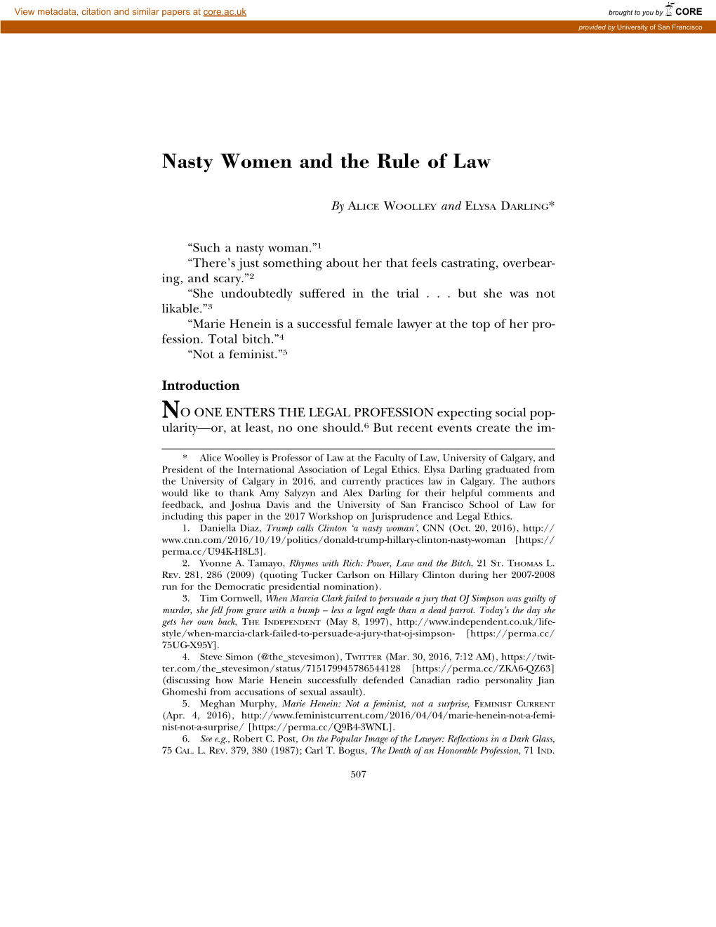Nasty Women and the Rule of Law