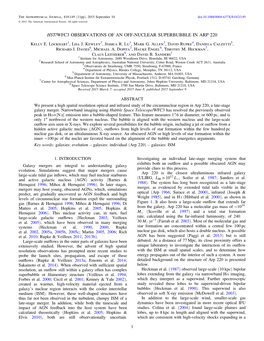 HST/WFC3 OBSERVATIONS of an OFF-NUCLEAR SUPERBUBBLE in ARP 220 Kelly E