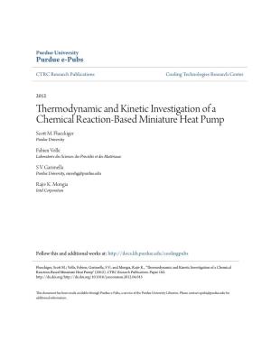 Thermodynamic and Kinetic Investigation of a Chemical Reaction-Based Miniature Heat Pump Scott M