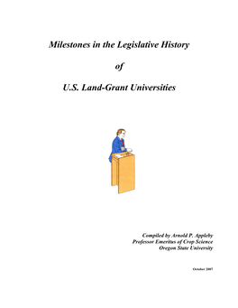 Milestones in the History of the Land-Grant University