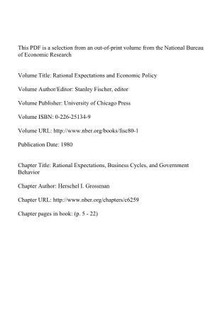 Rational Expectations, Business Cycles, and Government Behavior