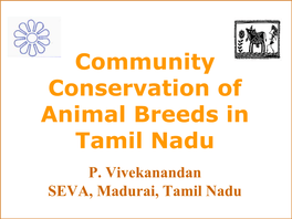 Community Conservation of Animal Breeds in Tamil Nadu