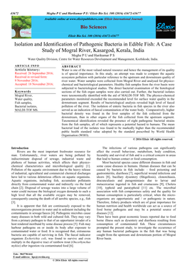 Isolation and Identification of Pathogenic Bacteria in Edible Fish