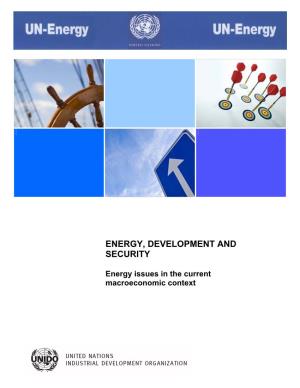 Energy, Development and Security